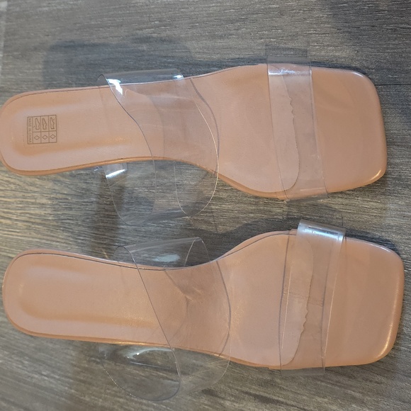 Clear Strap Tan Women's Sandals - Picture 1 of 4